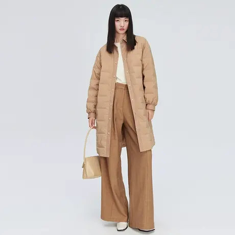 艾莱依冬季户外中长款羽绒服时尚百搭休闲宽松保暖防风外套女6065商品大图