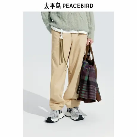 【商场同款】太平鸟男装 2024年冬季新款卡其休闲裤男潮B2GBE4193图片