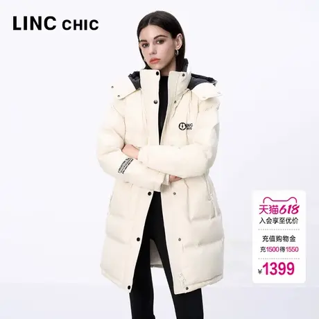 LINCCHIC金羽杰羽绒服女款2024新款都市学院中长款羽绒服女冬3339图片