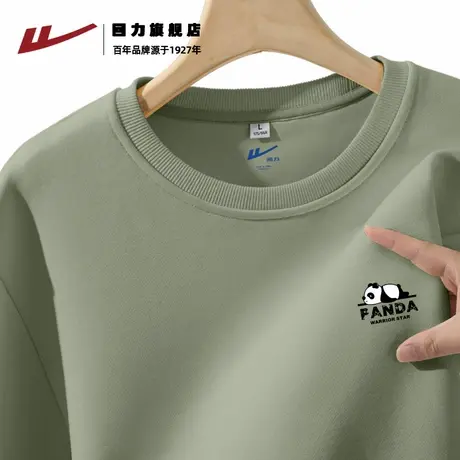 回力圆领卫衣男士秋季国潮熊猫印花外套青少年帅气秋装上衣宽松K商品大图