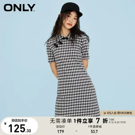 ONLY奥莱夏季改良旗袍盘扣POLO翻领短款连衣裙女商品大图