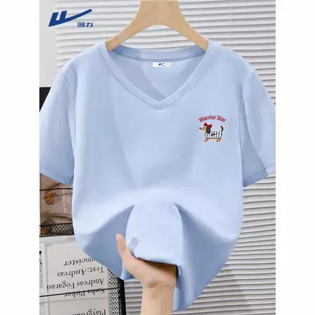 回力冰丝短袖t恤女2025新款夏季抗菌v领体恤小个子速干透气上衣A商品大图