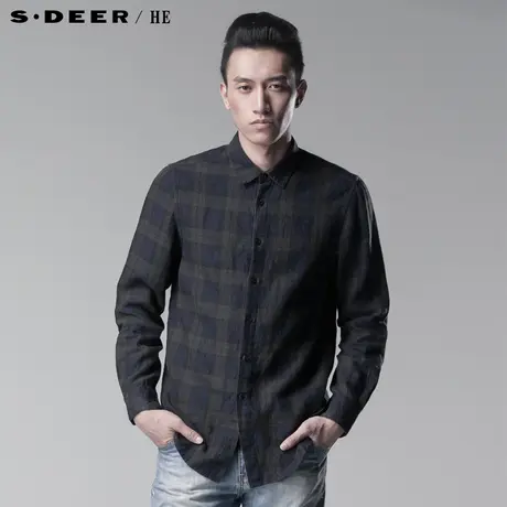 【新品】sdeerhe圣迪奥专柜正品男冬舒适休闲男士长袖衬衫3470541图片