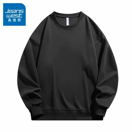 N5真维斯男士圆领卫衣2025秋季新款美式宽松基础男生春秋长袖上衣商品大图