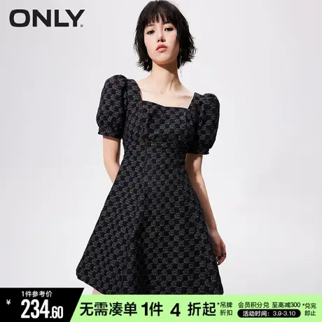 ONLY秋季法式茶歇短裙收腰休闲牛仔连衣裙女|123242009商品大图