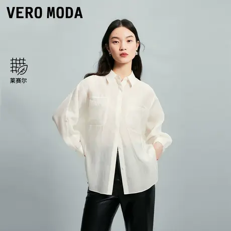 Vero Moda衬衫女2025秋季新款宽松翻领七分连袖简约上衣325331002商品大图