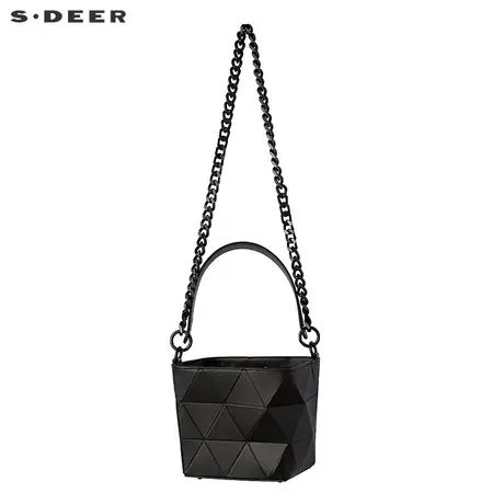 【新品】sdeer圣迪奥女装设计感几何装饰收口手拎斜挎包S17283842图片