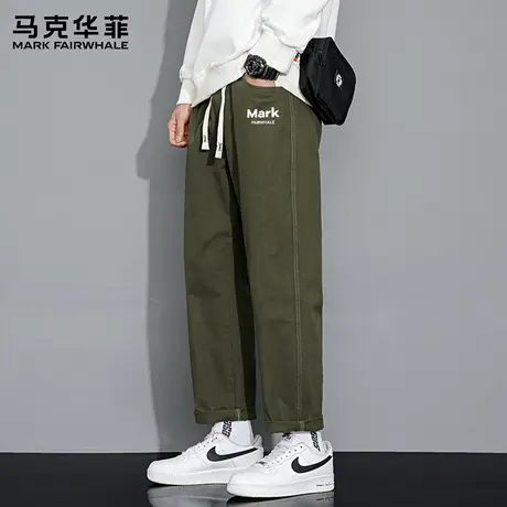 马克华菲纯棉工装裤男款夏季2025新款宽松直筒大码休闲长裤子男X图片