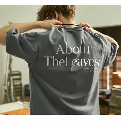 唐狮新款男短袖T恤后背字母印花宽松圆领上衣休闲内搭打底衫t官方图片