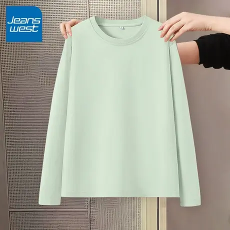 KV真维斯纯棉长袖T恤女2025新款 休闲百搭圆领宽松显瘦内搭打底衫图片