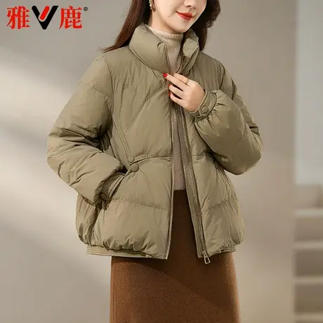 雅鹿2025反季新款羽绒服女中老年轻薄小个子妈妈休闲保暖立领外套商品大图