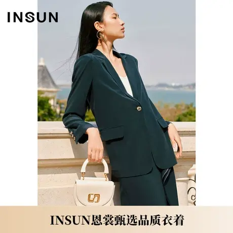 【桑蚕丝】INSUN恩裳夏款16MM双弹双绉桑蚕丝西装图片