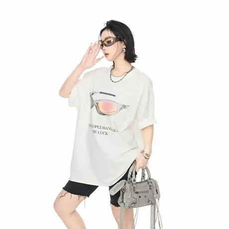 YEP2025夏季新款宽松短袖T恤女潮牌美式街头风情侣款潮流半袖上衣图片