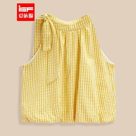 IEF/爱依服2025夏季新款韩版甜美减龄纯欲风格子显瘦设计背心上衣图片