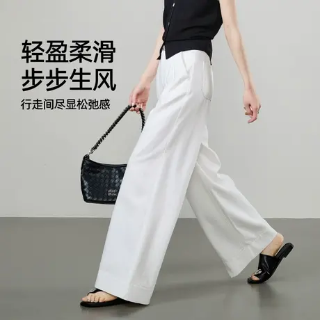 逸阳丹宁蓝直筒牛仔裤女2025年夏季新款宽松显瘦窄版阔腿长裤子商品大图