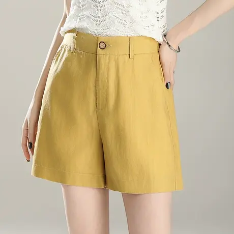 夏季薄款天丝短裤阔腿裤女2025新款时尚减龄百搭显瘦休闲直筒热裤商品大图