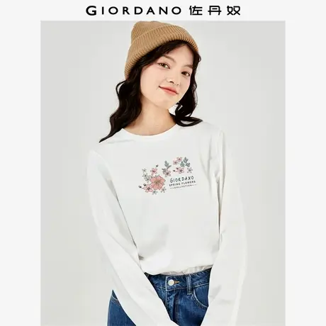 佐丹奴T恤女装纯棉印花圆领长袖T恤 99394027商品大图