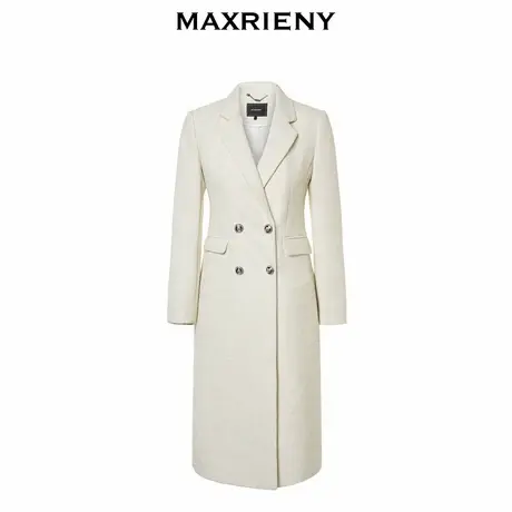 【奥莱】MAXRIENY肌理感西装式大衣冬季过膝长款外套女图片