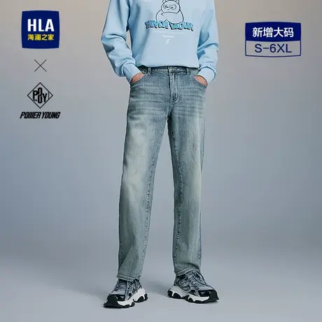HLA/海澜之家POWER YOUNG系列牛仔裤2025春秋新款微弹中腰裤子男商品大图