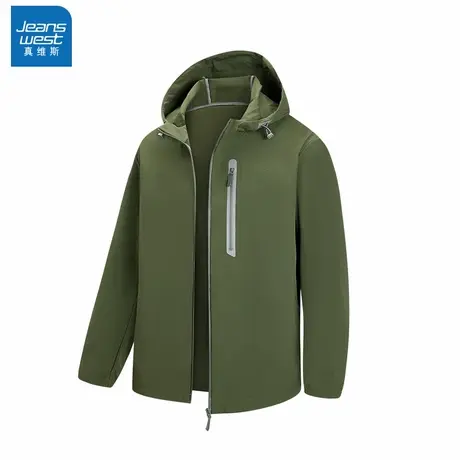 N5真维斯连帽外套男2025秋季新款潮流宽松男士休闲服户外轻薄夹克商品大图