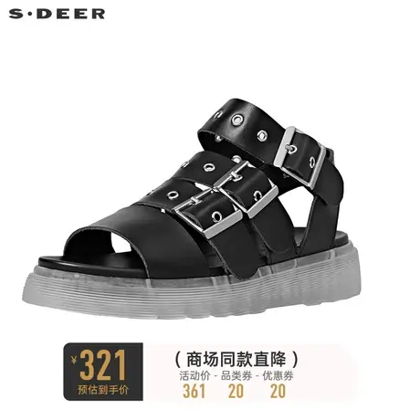 sdeer圣迪奥时尚厚底罗马鞋凉鞋S20283968图片