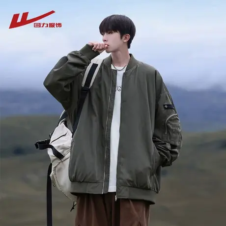回力美式潮牌飞行夹克男士春秋季2025新款宽松休闲机能风工装外套图片