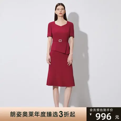 朗姿/LANCY专柜同款2023年夏季通勤气质休闲连衣裙婚礼喜婆婆礼服图片