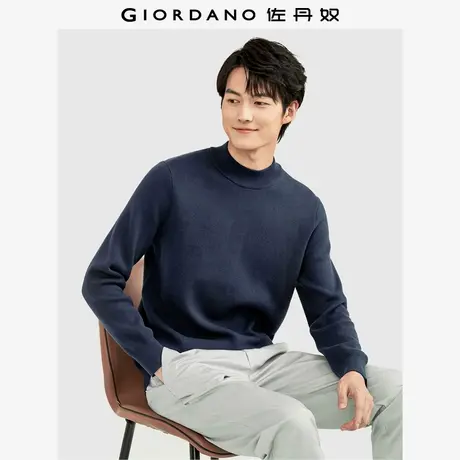 佐丹奴针织衫男秋冬新款纯色针织打底衫半高领针织毛衣男18054616商品大图