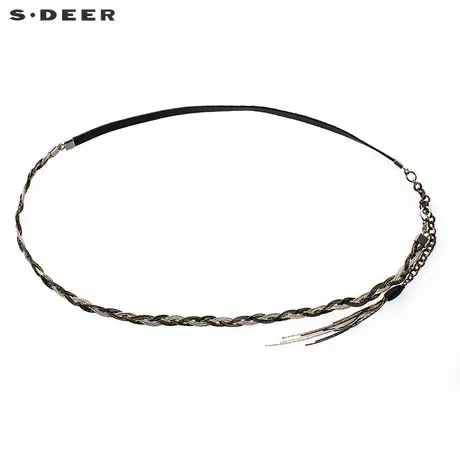 【新品】sdeer圣迪奥女装多材质编织装饰腰链S17284326图片