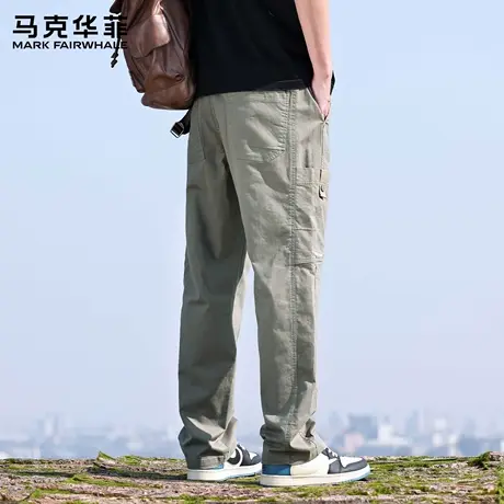 马克华菲休闲裤男款2025新款宽松美式直筒长裤阔腿男士工装裤子X商品大图