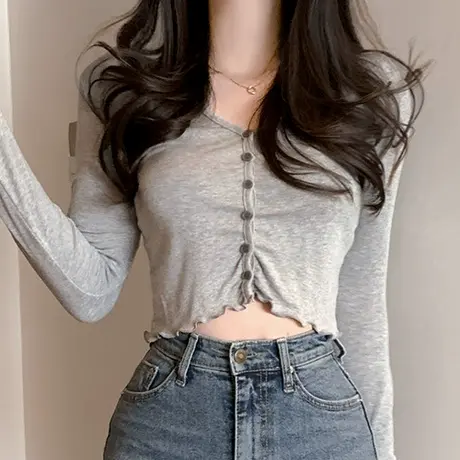 短款长袖上衣jazz跳舞服爵士舞蹈服女性感韩国女团同款嘻哈演出服商品大图