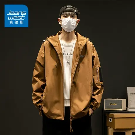 KZ真维斯春季登山装冲锋衣服男士夹克外套宽松户外防风春装春秋款商品大图