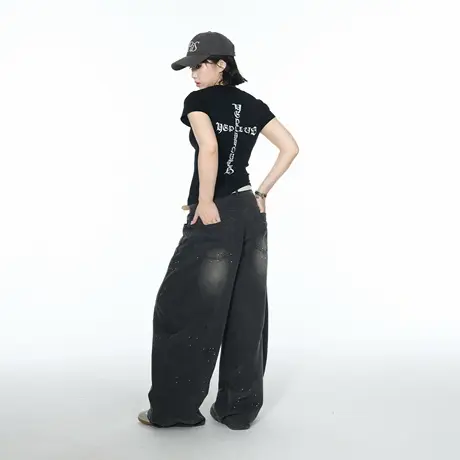 2025夏季新款修身短款正肩印花短袖T恤女ins甜酷辣妹风显瘦上衣潮图片