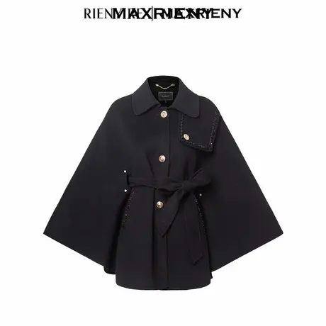 【奥莱】MAXRIENY新中式复古感双面呢羊毛斗篷式外套女气质高级感图片
