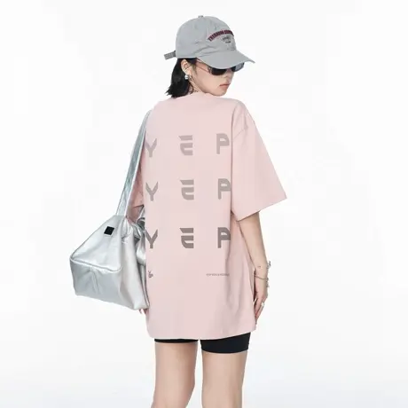 2025夏季新款美式复古字母印花短袖T恤女宽松街头风纯棉情侣上衣图片