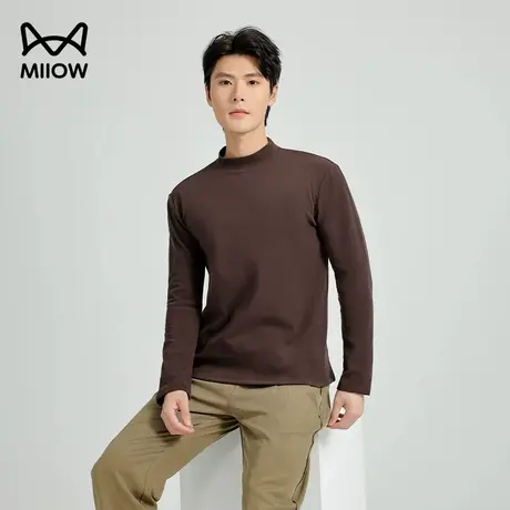 猫人内衣双面德绒半高领男士长袖T恤秋冬新款保暖打底衫纯色上衣图片