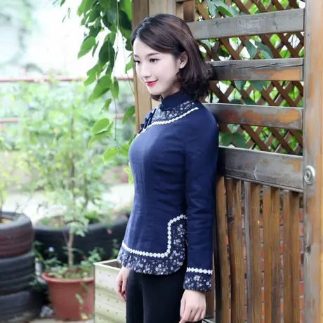 筠雅唐装棉服女中国风中式棉袄女款冬季加厚旗袍小棉衣妈妈款外套商品大图