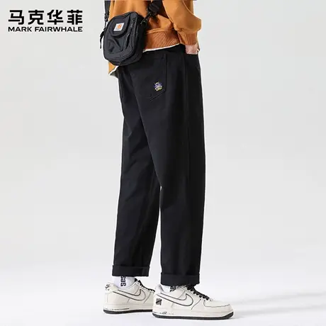 马克华菲纯棉阔腿休闲裤男2025新款美式复古工装裤潮流长裤子夏X商品大图