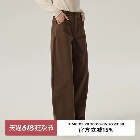 omont蛋挞家 复古纯棉宽松休闲裤子春季高腰显瘦阔腿香蕉裤长裤商品大图