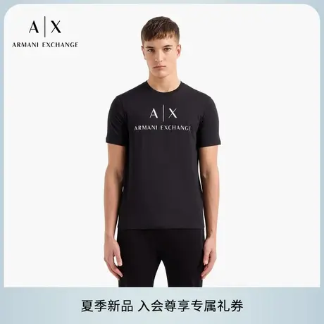 ARMANI EXCHANGE/阿玛尼2025夏季新款男士全棉圆领短袖修身T恤商品大图