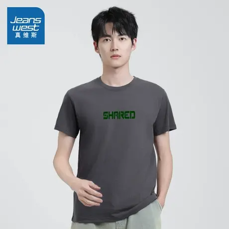 VO真维斯男装2025夏季新款 简约百搭上衣男款宽松休闲短袖T恤商品大图