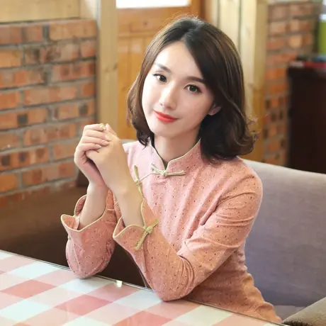 筠雅春季新款唐装女中国风旗袍上衣年轻盘扣素衣茶服中式禅意女装商品大图