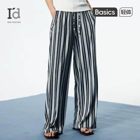 爱帝女士印花凉感防晒阔腿裤2025夏季新款高腰冰丝休闲山本裤大码图片