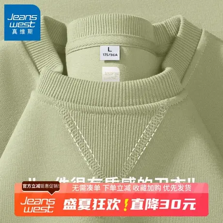 GV真维斯重磅卫衣男春秋季新款男士宽松休闲大码多巴胺外套男款B图片