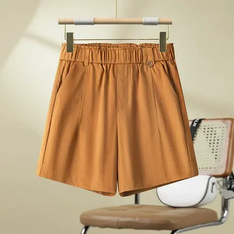 松紧腰百搭休闲阔腿短裤子女夏季薄款2025新款高腰宽松显瘦热裤潮图片