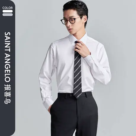 【免烫衬衫】报喜鸟2025秋季新款男士纯棉长袖衬衣百搭衬衣男上衣商品大图