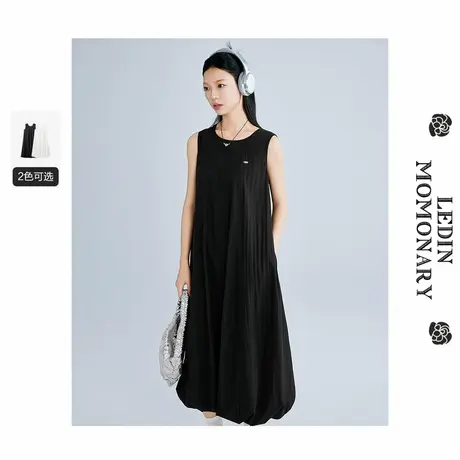 【商场同款】乐町无袖花苞连衣裙女2025夏季新款裙子C2FAF2157图片