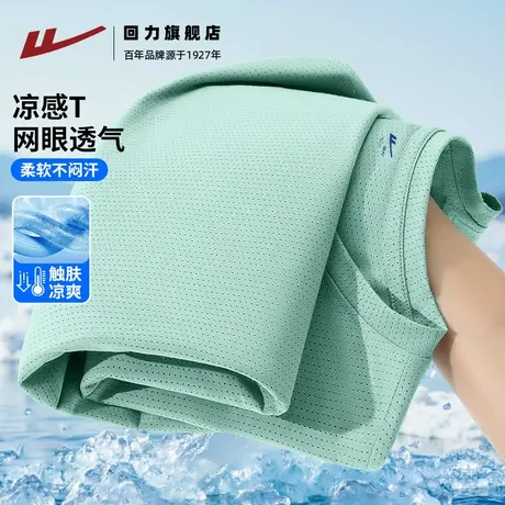 回力冰丝短袖男款2025新款夏季吸湿透气上衣凉感网眼运动速干t恤H商品大图