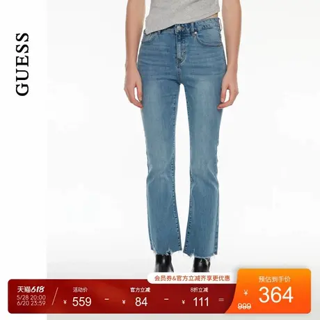 GUESS女士休闲时尚水洗百搭直筒牛仔裤-Q4PA91D51V0图片