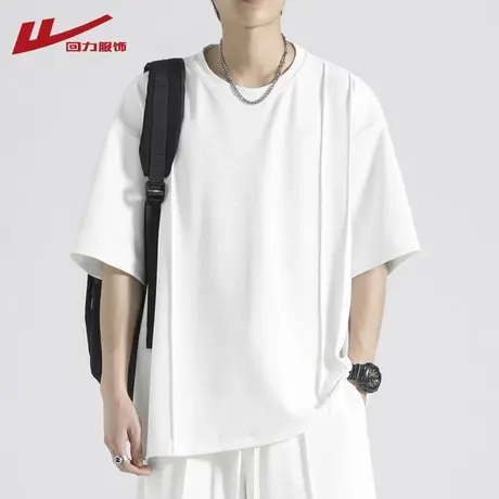 回力冰丝短袖t恤套装男夏季2025新款速干透气宽松休闲运动两件套商品大图